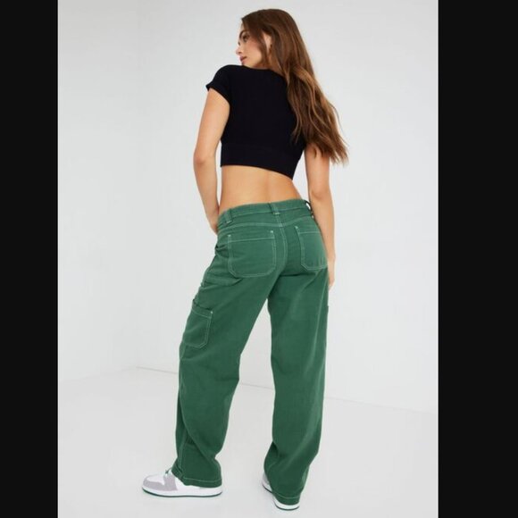 Garage Dani Carpenter Mid Rise Cotton Cargo Pants Trekking Green Size 5 - Picture 2 of 16